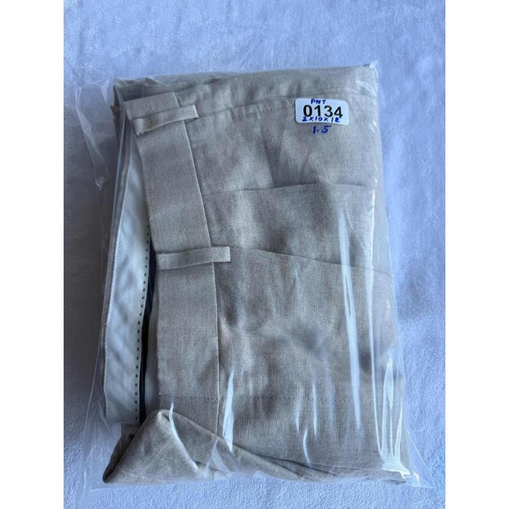 John W. Nordstrom Dress Pants Mens 36R Tan Beige Linen Pleated Old Money Classic - Picture 15 of 15